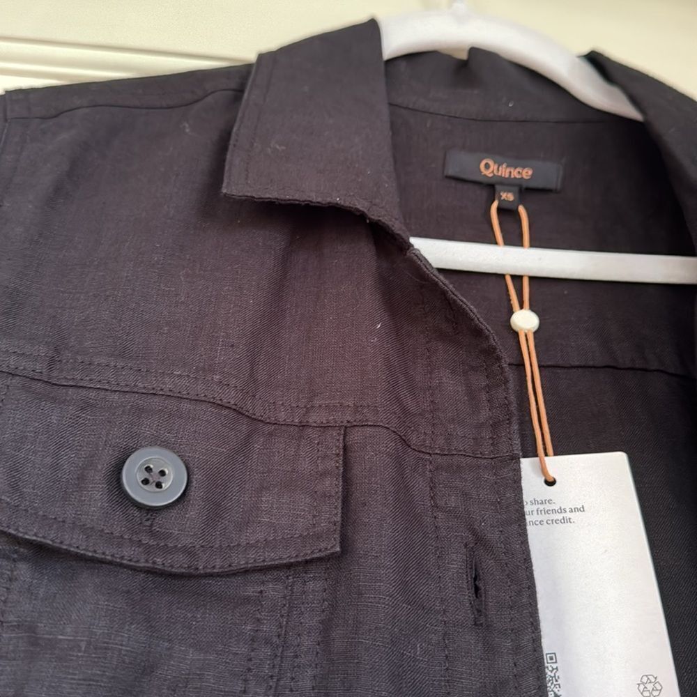 NEW With Tag Black Linen Jacket by Quince - Picture 5 of 6